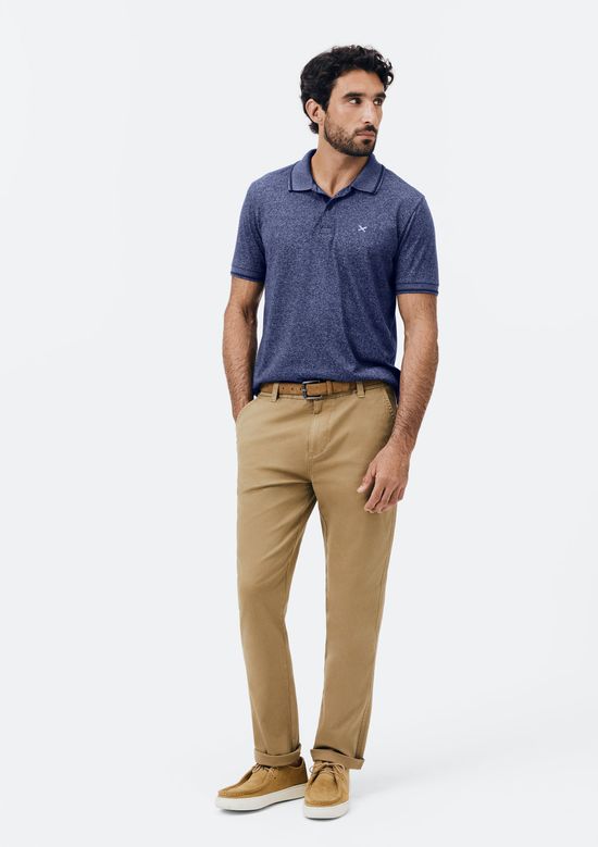 Foto do produto: Camisa Polo Básica Masculina Em Malha Texturizada - Azul