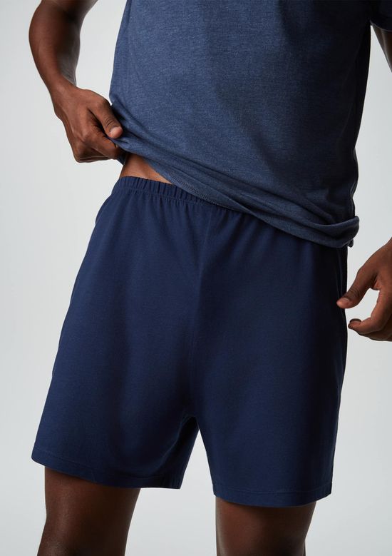 Foto do produto: Pijama Curto Masculino Em Algodão - Azul