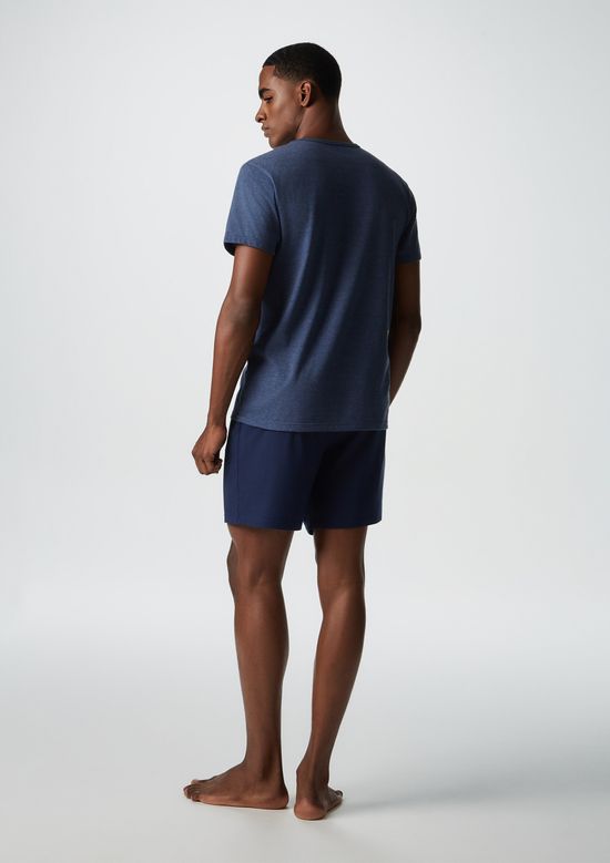 Foto do produto: Pijama Curto Masculino Em Algodão - Azul