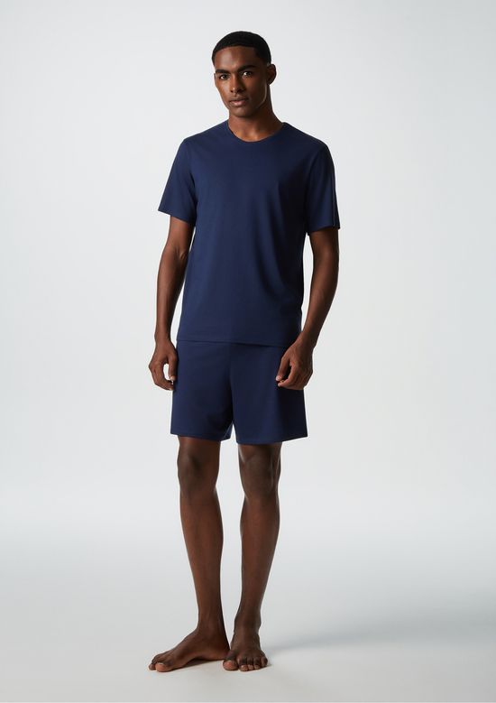 Foto do produto: Pijama Curto Masculino Comfort Em Algodão Pima - Azul