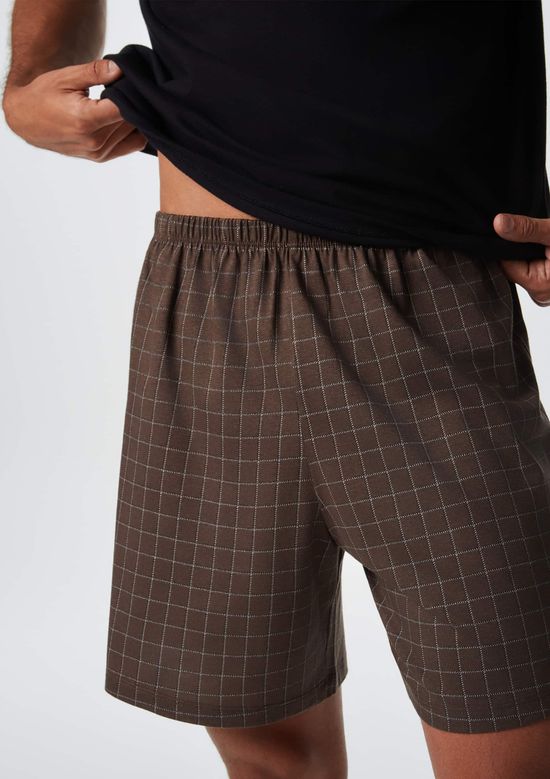 Foto do produto: Pijama Curto Masculino Com Samba Canção - Marrom