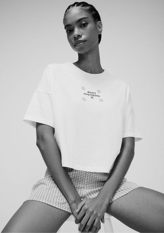 Foto do produto: Pijama Curto Feminino Box Estampado - Off white