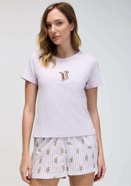 Foto do produto: Pijama Curto Feminino Estampado - Lilás