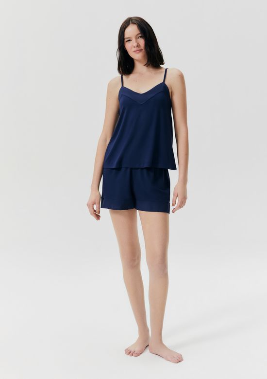 Foto do produto: Pijama Feminino Curto Em Viscose - Azul