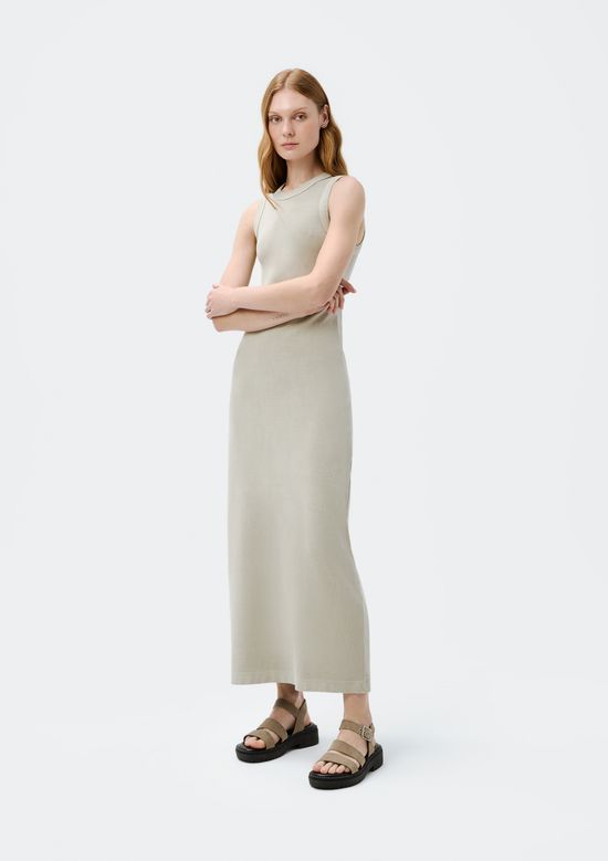 Foto do produto: Vestido Midi Em Ribana Estonada - Bege
