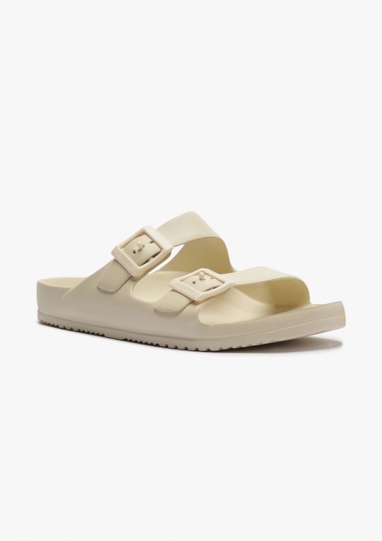 Foto do produto: Sandália Papete Feminina Fivelas - Creme