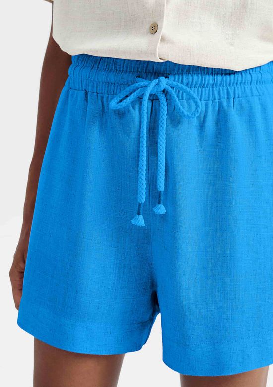 Foto do produto: Shorts Feminino Em Viscolinho - Azul