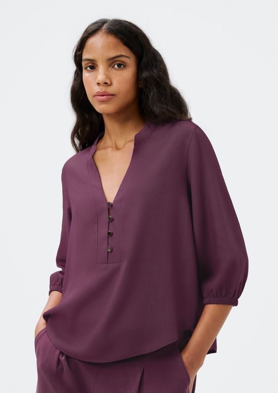 Foto do produto: Blusa Básica Feminina Manga 7/8 Bufante - Roxo