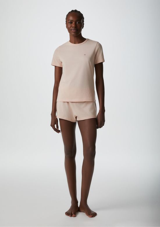 Foto do produto: Pijama Curto Feminino Com Bordado - Rosa