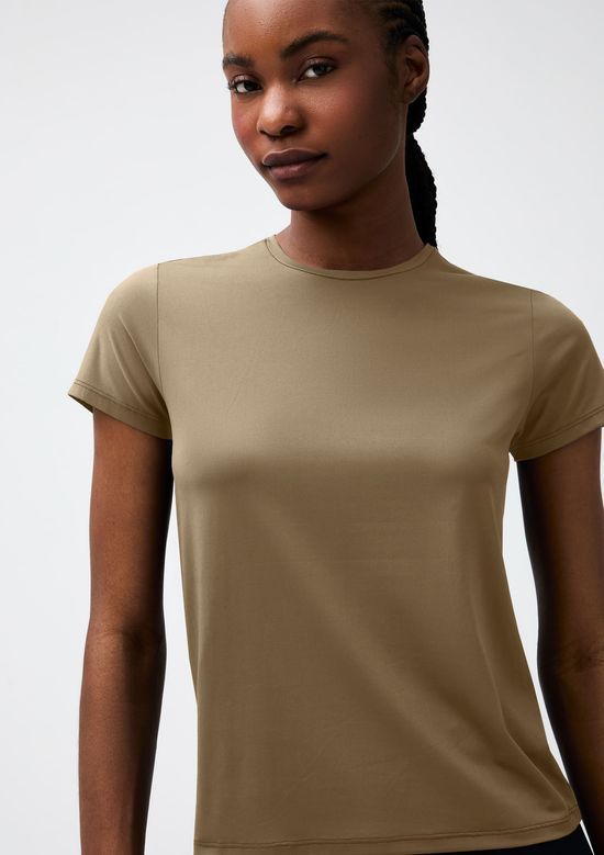 Foto do produto: Camiseta Esportiva Básica Feminina Proteção UV - Bege