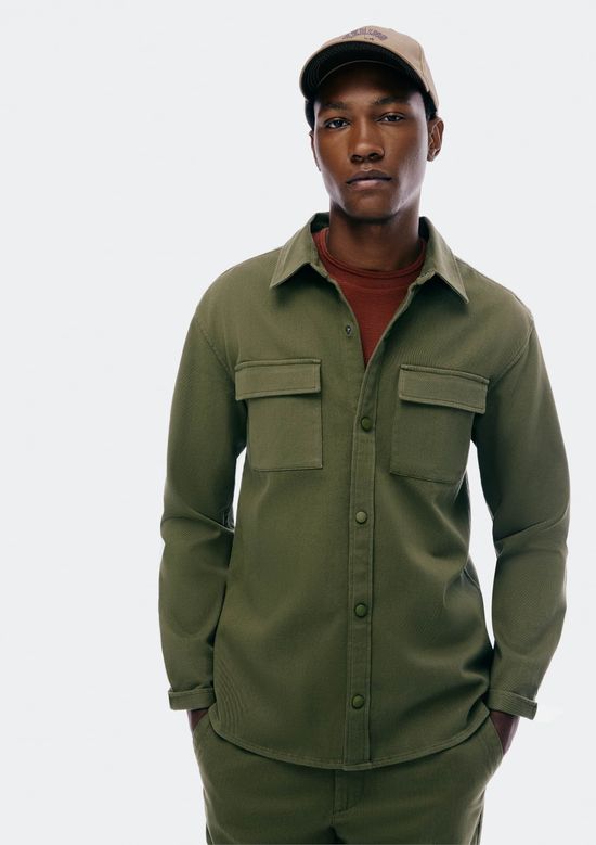 Foto do produto: Camisa Masculina Manga Longa Em Sarja - Verde
