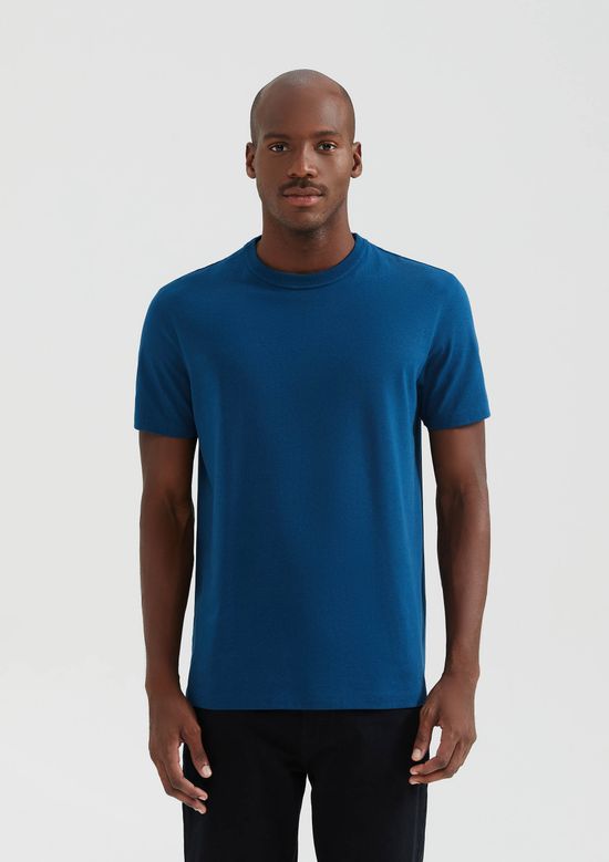 Foto do produto: Camiseta Básica Masculina Areia Em Algodão Peruano - Azul