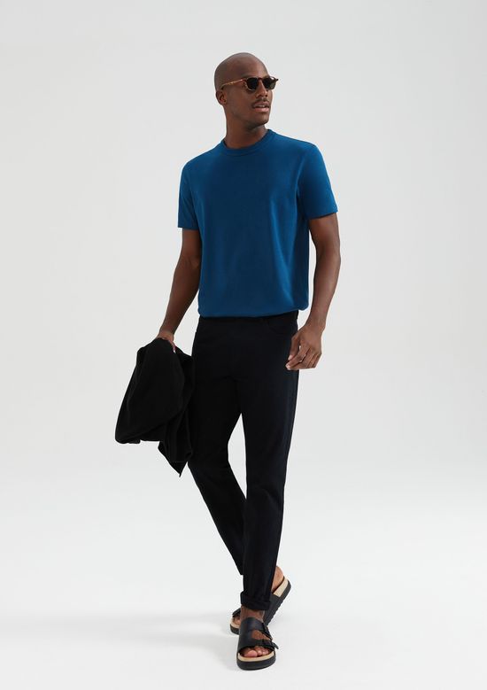 Foto do produto: Camiseta Básica Masculina Areia Em Algodão Peruano - Azul