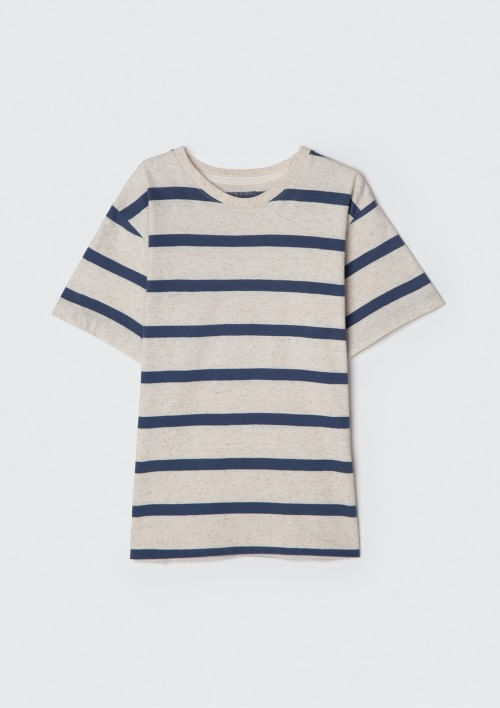 Foto do produto: Camiseta Infantil Menino Manga Curta Em Fio Tinto - Azul
