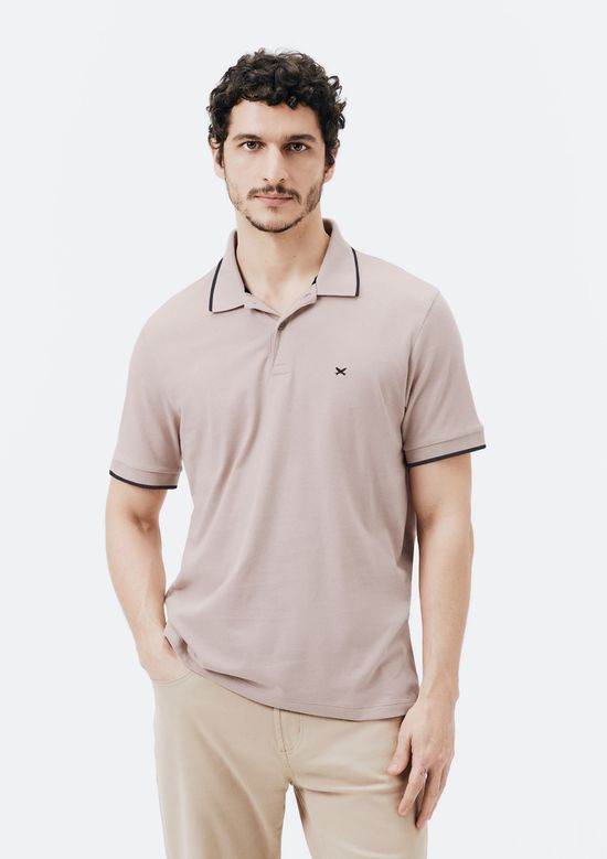 Foto do produto: Camisa Polo Básica Masculina Super Cotton Com Bordado - Rosa