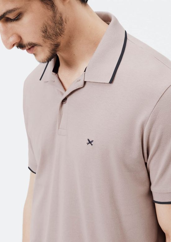 Foto do produto: Camisa Polo Básica Masculina Super Cotton Com Bordado - Rosa