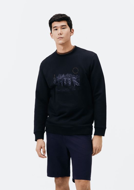 Foto do produto: Blusão Masculino Comfort Em Moletom Peluciado - Preto