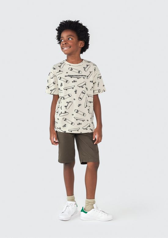 Foto do produto: Camiseta Infantil Menino Estampada - Bege