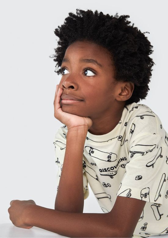 Foto do produto: Camiseta Infantil Menino Estampada - Bege