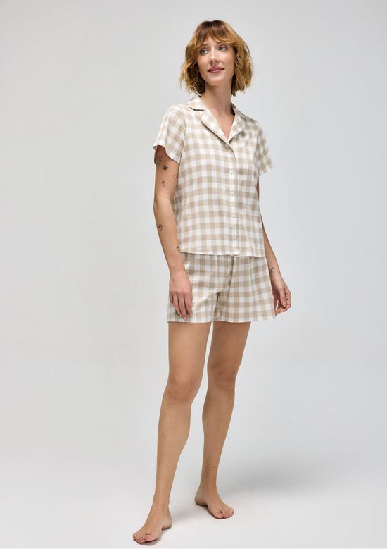 Foto do produto: Pijama Curto Feminino Americano Estampado - Bege