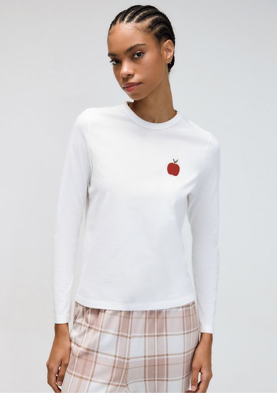 Foto do produto: Pijama Longo Feminino Estampado - Off white