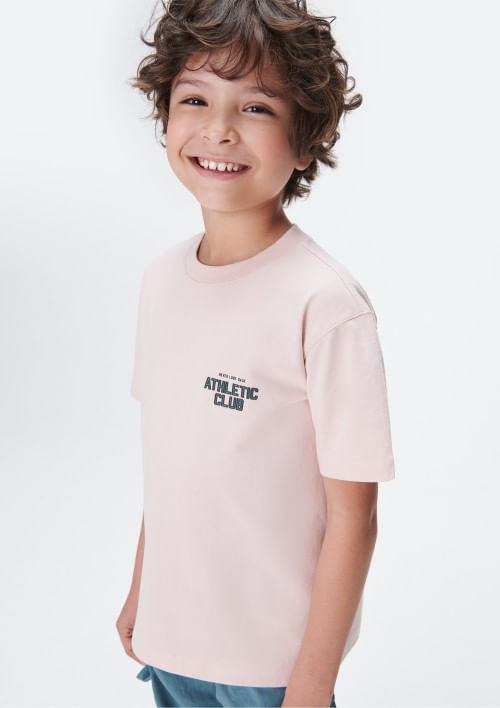 Foto do produto: Camiseta Oversized Infantil Menino Estampada - Rosa