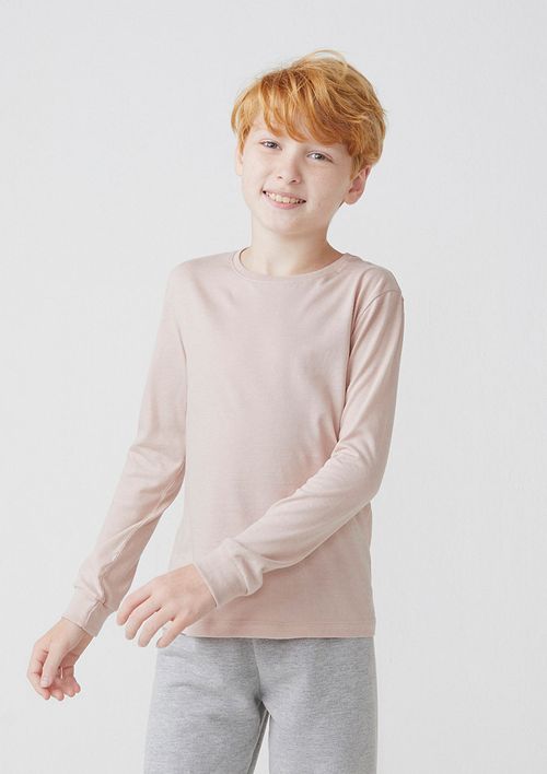 Camiseta Básica Infantil Menino Manga Longa - Marrom