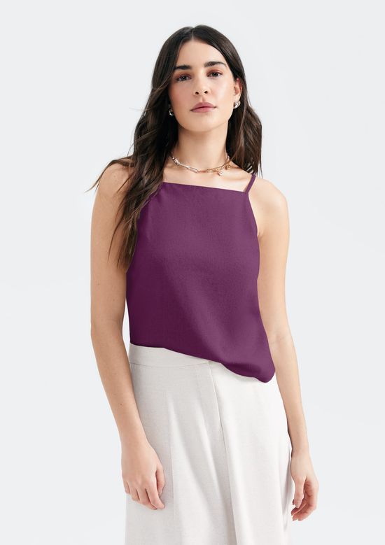 Foto do produto: Regata Feminina Com Linho - Roxo