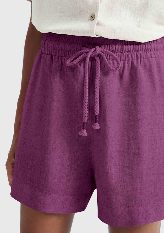 Foto do produto: Shorts Feminino Em Viscolinho - Roxo
