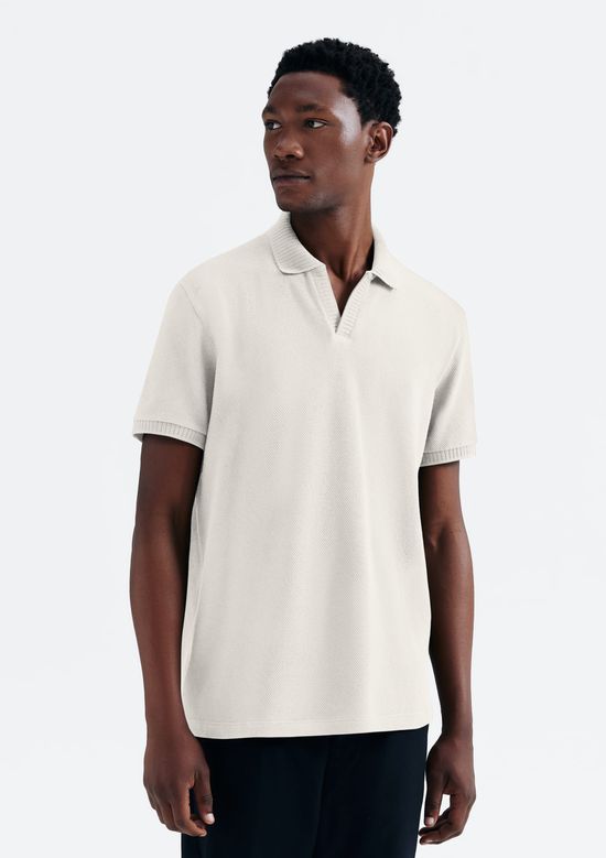 Foto do produto: Camisa Polo Masculina Manga Curta Texturizada - Bege