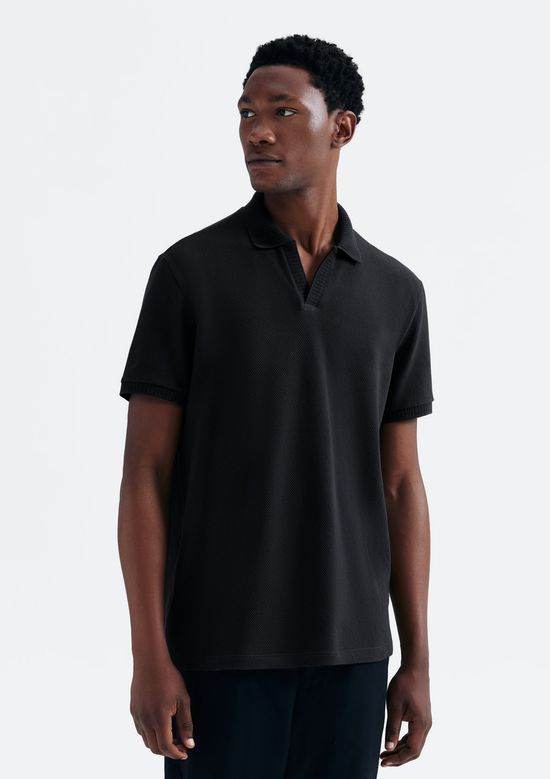 Foto do produto: Camisa Polo Masculina Manga Curta Texturizada - Preto