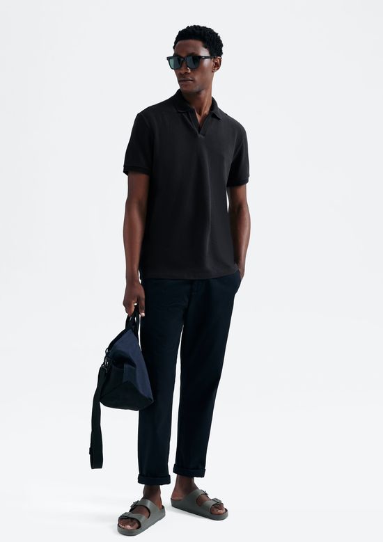 Foto do produto: Camisa Polo Masculina Manga Curta Texturizada - Preto
