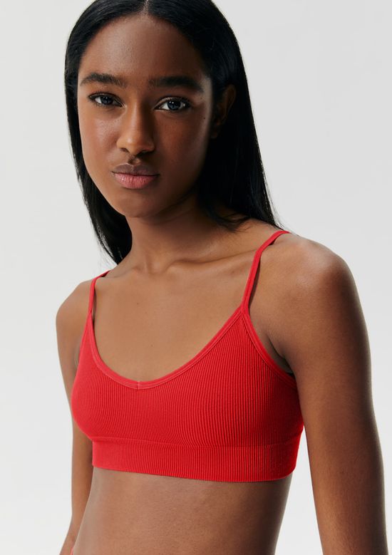 Foto do produto: Top Básico Sem Costura Canelado - Vermelho