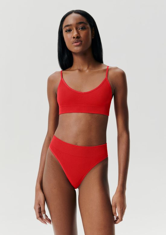 Foto do produto: Top Básico Sem Costura Canelado - Vermelho