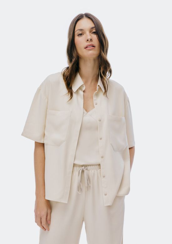 Foto do produto: Camisa Feminina Manga Curta - Creme