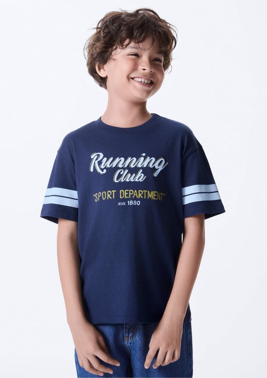 Foto do produto: Camiseta Infantil Menino Oversized Estampada - Azul