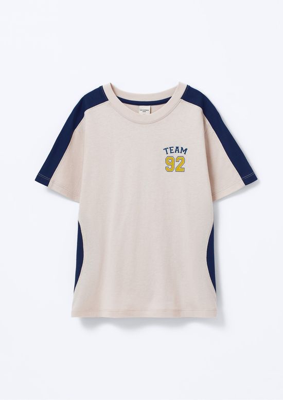 Foto do produto: Camiseta Infantil Menino Oversized Estampa em Silk - Bege