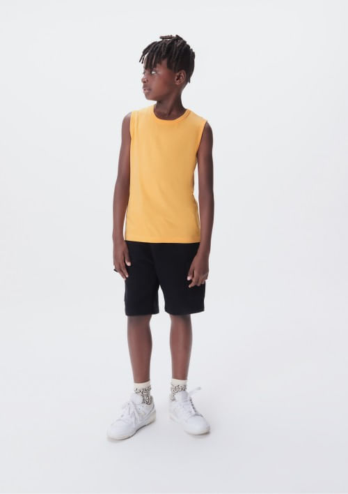 Foto do produto: Regata Básica Infantil Menino Modelagem Tradicional - Laranja