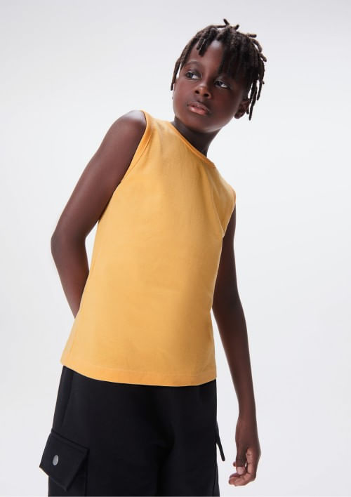 Foto do produto: Regata Básica Infantil Menino Modelagem Tradicional - Laranja