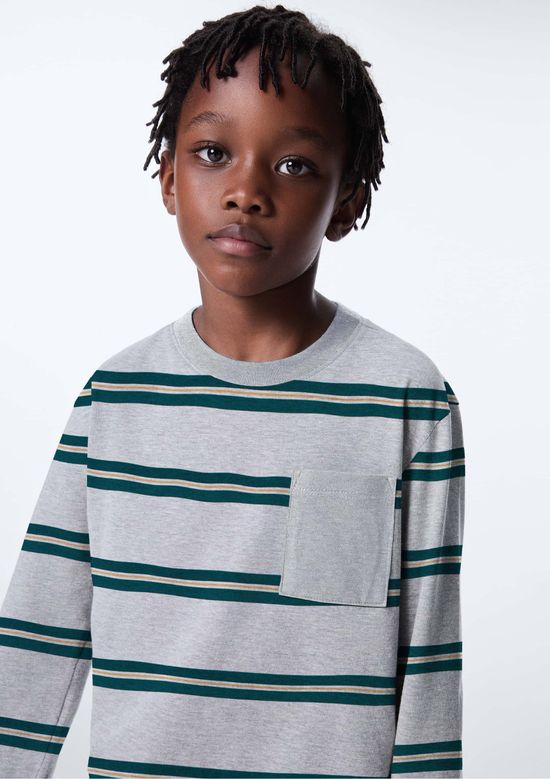 Foto do produto: Camiseta Infantil Menino Comfort Em Tecido Fio Tinto - Cinza