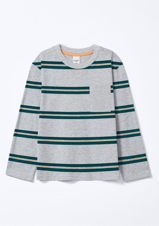 Foto do produto: Camiseta Infantil Menino Comfort Em Tecido Fio Tinto - Cinza