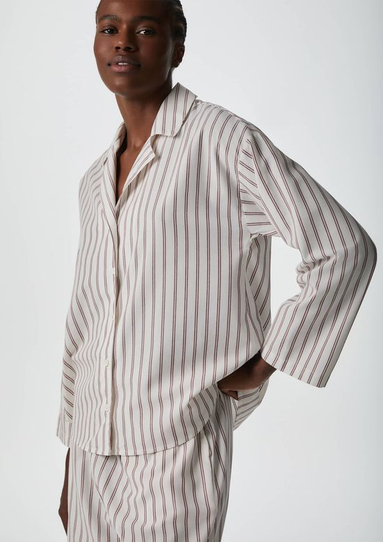 Foto do produto: Camisa Feminina Manga Longa Listrada - Vermelho