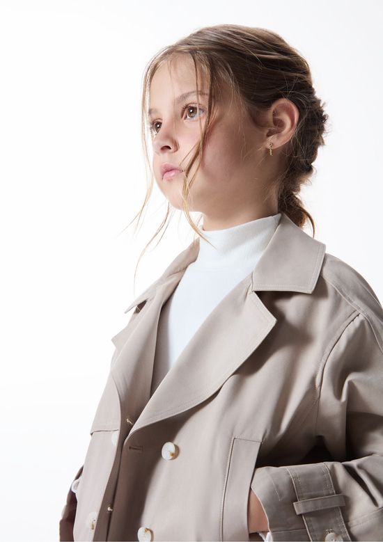Foto do produto: Jaqueta Infantil Menina Cropped Em Nylon - Caqui