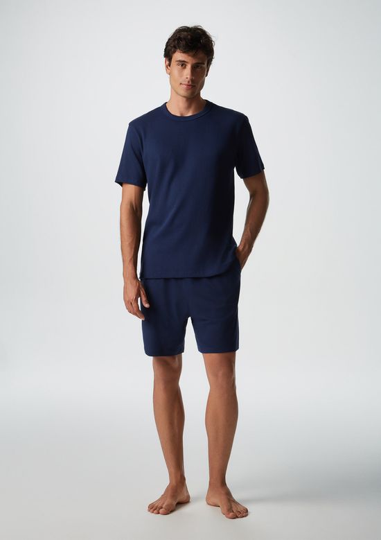Foto do produto: Pijama Masculino Em Ribana Canelada - Azul