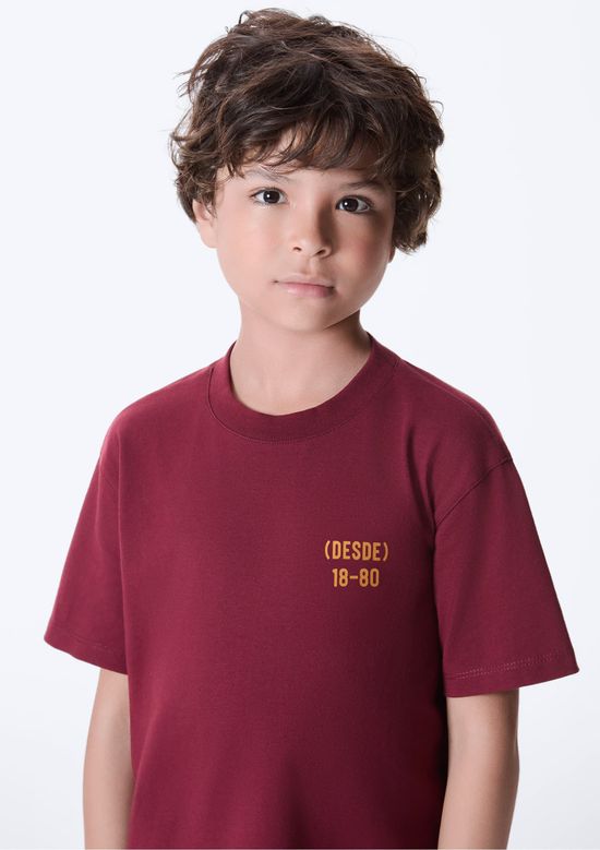 Foto do produto: Camiseta Oversized Infantil Menino Estampada - Vinho