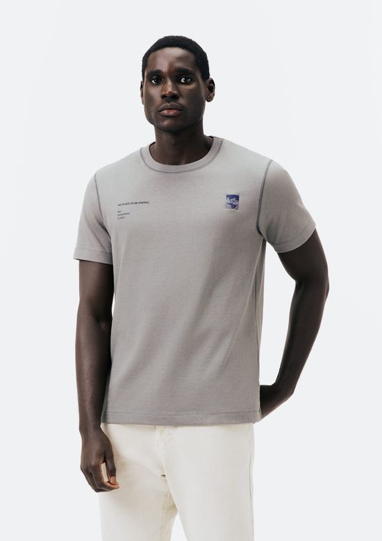 Foto do produto: Camiseta Masculina Manga Curta Com Estampa - Cinza