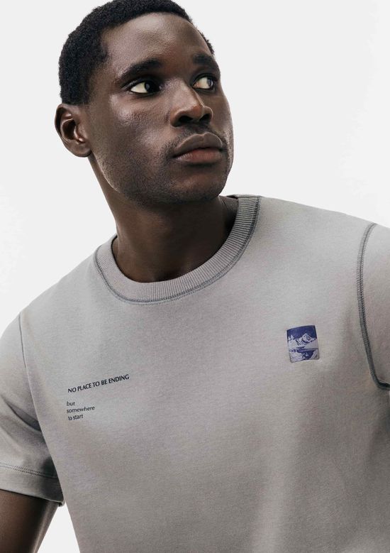 Foto do produto: Camiseta Masculina Manga Curta Com Estampa - Cinza