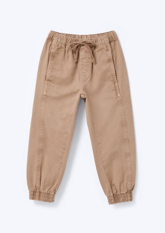 Foto do produto: Calça Infantil Menino Jogger Em Sarja - Bege