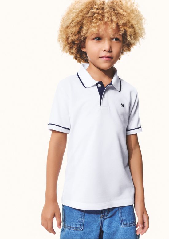 Foto do produto: Camisa Polo Básica Menino De Algodão Com Bordado - Branco