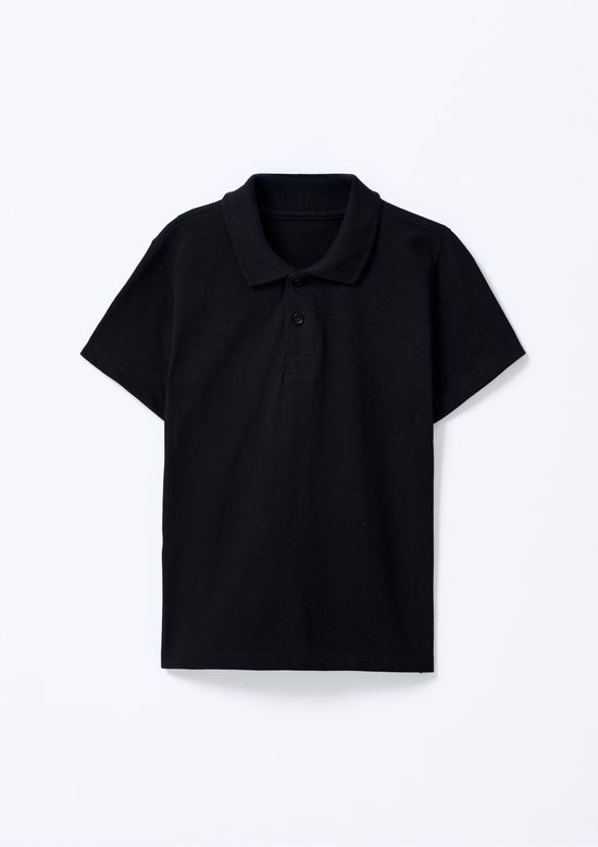 Foto do produto: Camisa Polo Infantil Menino Manga Curta Em Piquet - Preto